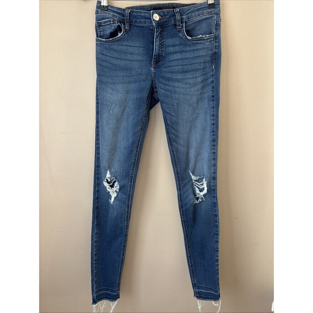 Prosperity Repreve Women’s Size 28 Skinny Jeans Raw Hem Distressed Stretch Denim